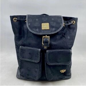 MCM Vintage LOGO Canvas Backpack (Muchen Plate)  COA/Unbranded Dust Bag Included